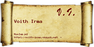 Voith Irma névjegykártya